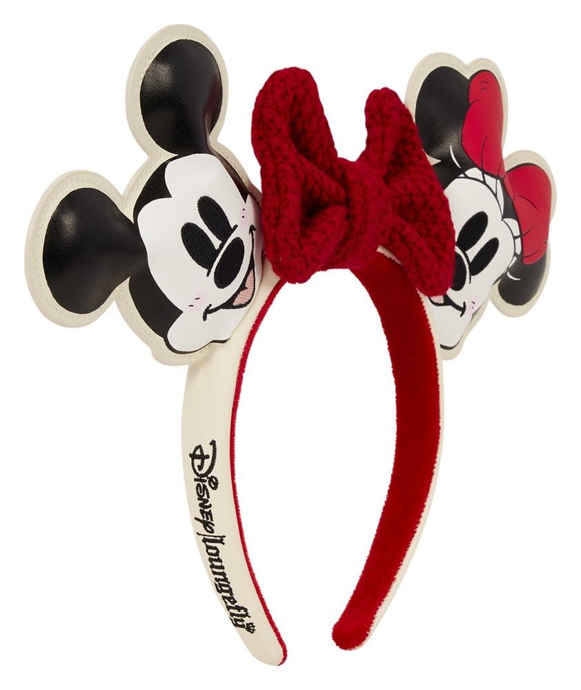 Cerchietto per capelli Mickey & Minnie con fiocco in maglia Loungefly Disney