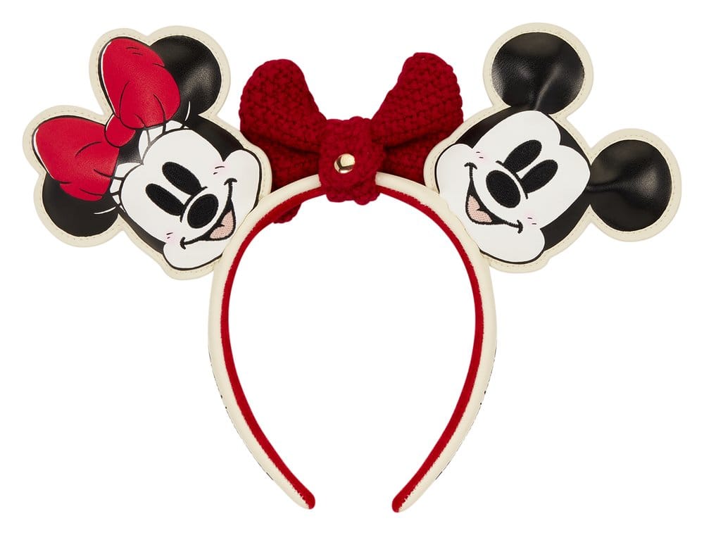 Cerchietto per capelli Mickey & Minnie con fiocco in maglia Loungefly Disney
