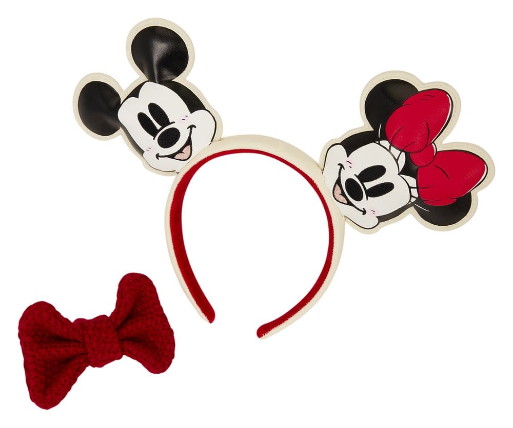 Cerchietto per capelli Mickey & Minnie con fiocco in maglia Loungefly Disney