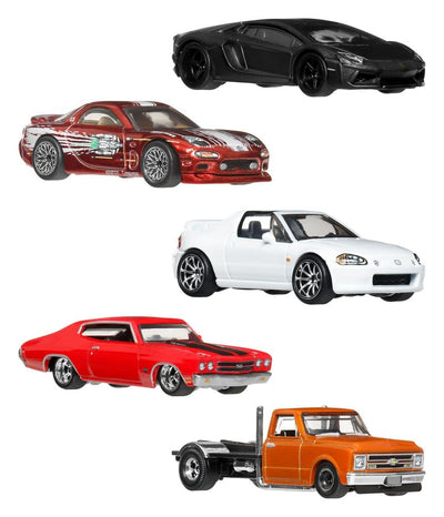 Fast & Furious Hot Wheels Premium Die-Cast - Assortimento da 10 veicoli in scala 1/64, Mattel