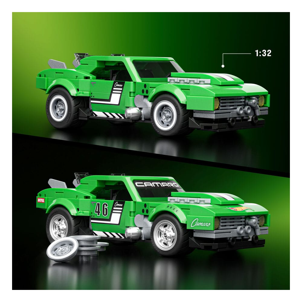 Mattel Brick Shop Hot Wheels Speed Series Set da Costruzione 1/32 Custom '68 Camaro, 289 Pezzi