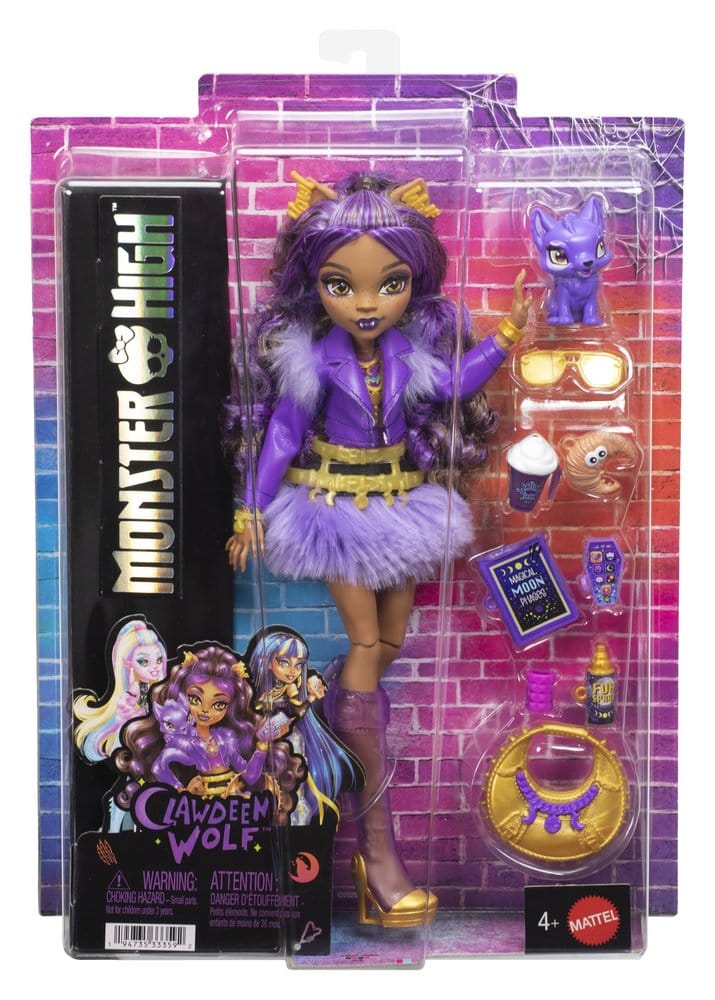 Monster High Bambola Clawdeen Wolf con Lupo Crescent, Mattel