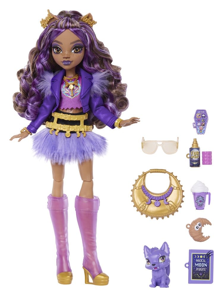 Monster High Bambola Clawdeen Wolf con Lupo Crescent, Mattel