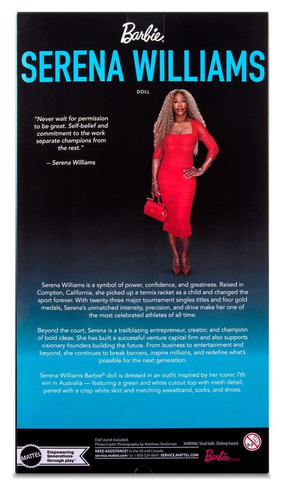 Barbie Signature Bambola da Collezione Serena Williams con Racchetta e Certificato