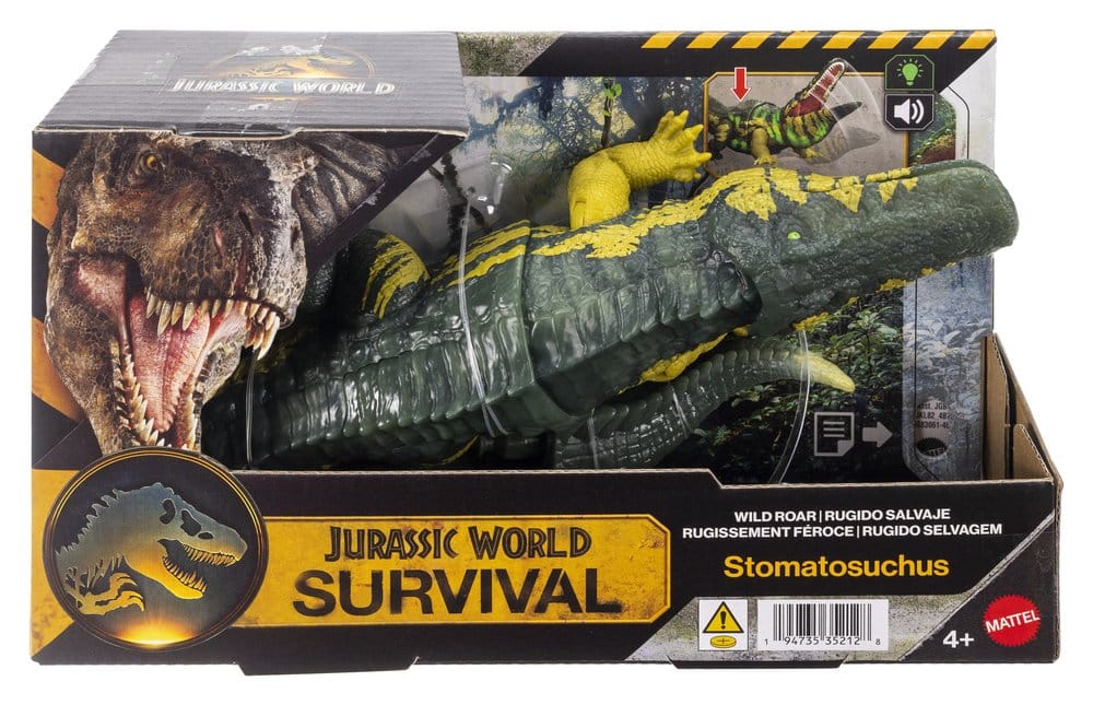 Jurassic World Survival Action Figure Wild Roar Stomatosuchus 37 cm Mattel