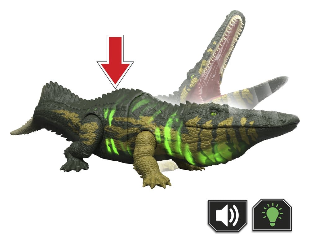 Jurassic World Survival Action Figure Wild Roar Stomatosuchus 37 cm Mattel