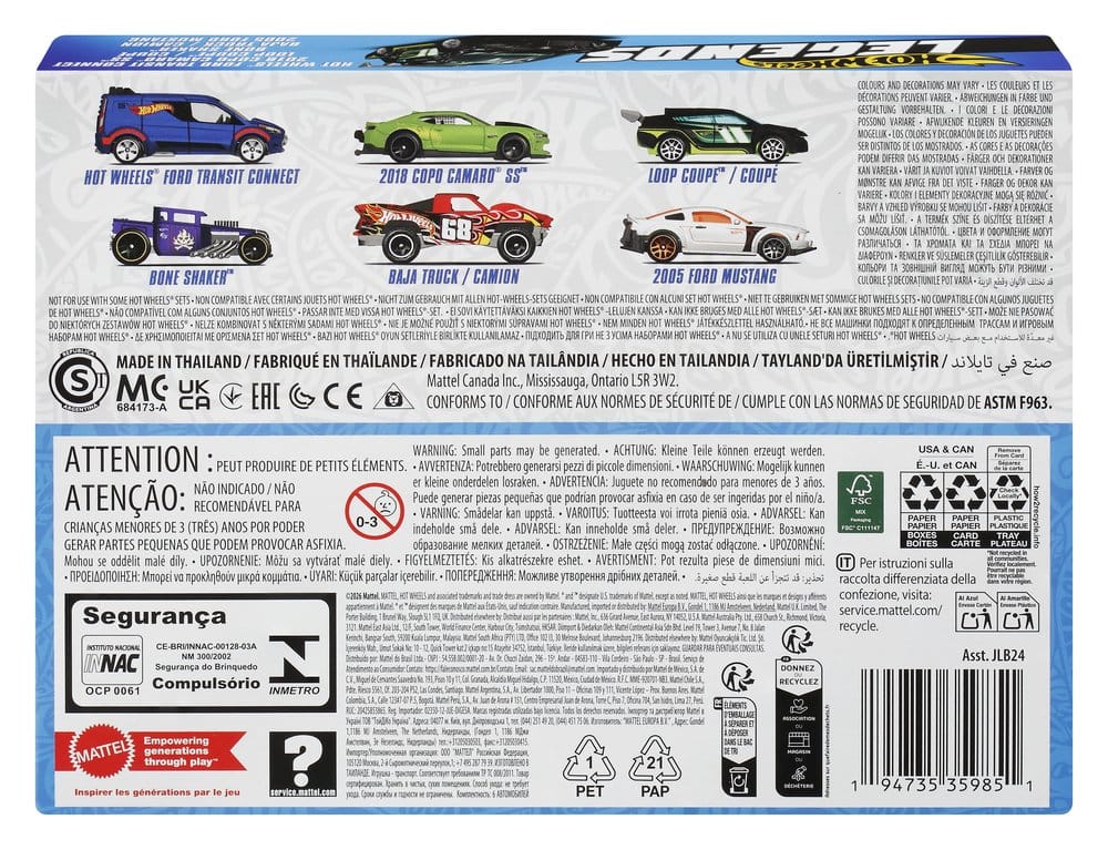 Hot Wheels Silver Series 6-Pack 1:64 - Veicoli Die-Cast Legends