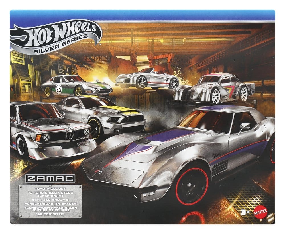 Hot Wheels Silver Series 6-Pack ZAMAC – 6 Auto Die-Cast Scala 1/64 Mattel