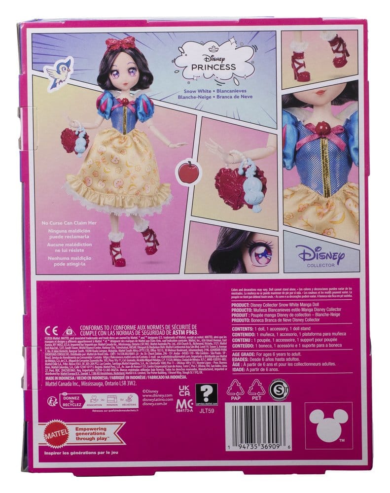 Disney Princess Manga Snow White Bambola Collezionabile 22 cm Mattel