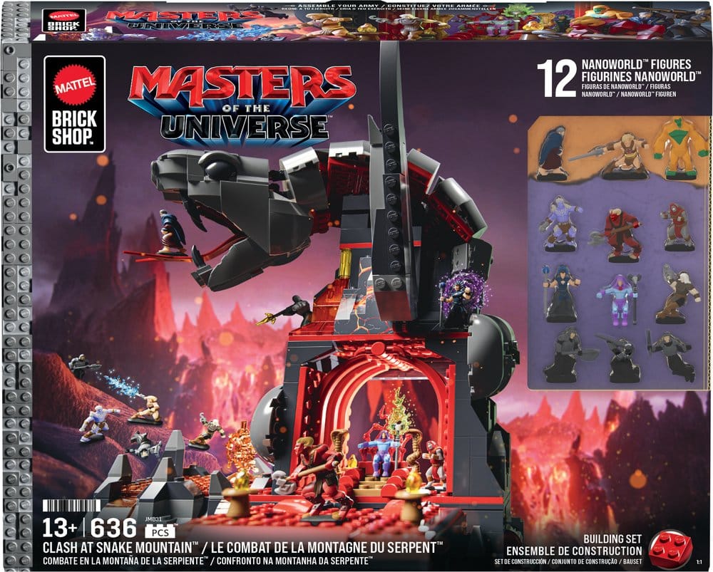 Masters of the Universe Mattel Brick Shop Set da Costruzione Snake Mountain