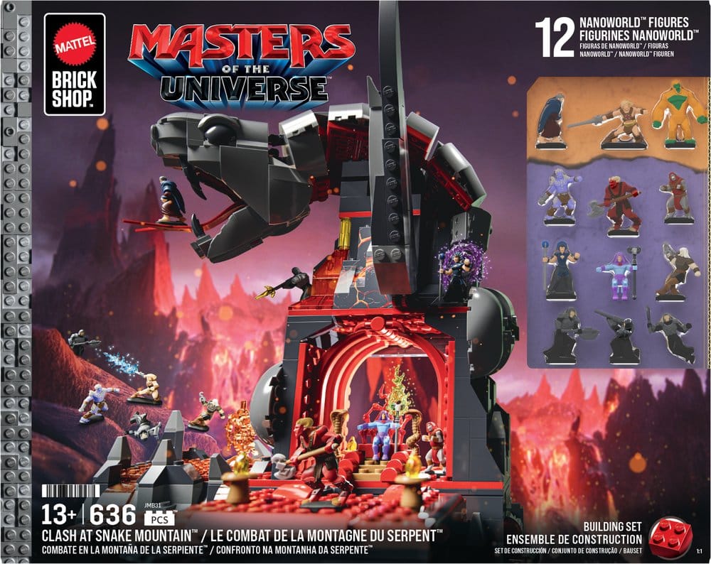 Masters of the Universe Mattel Brick Shop Set da Costruzione Snake Mountain