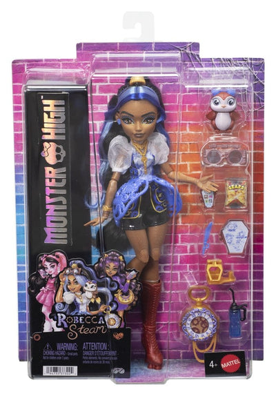 Monster High Bambola Robecca Steam con accessori e pinguino meccanico - Mattel