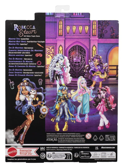 Monster High Bambola Robecca Steam con accessori e pinguino meccanico - Mattel
