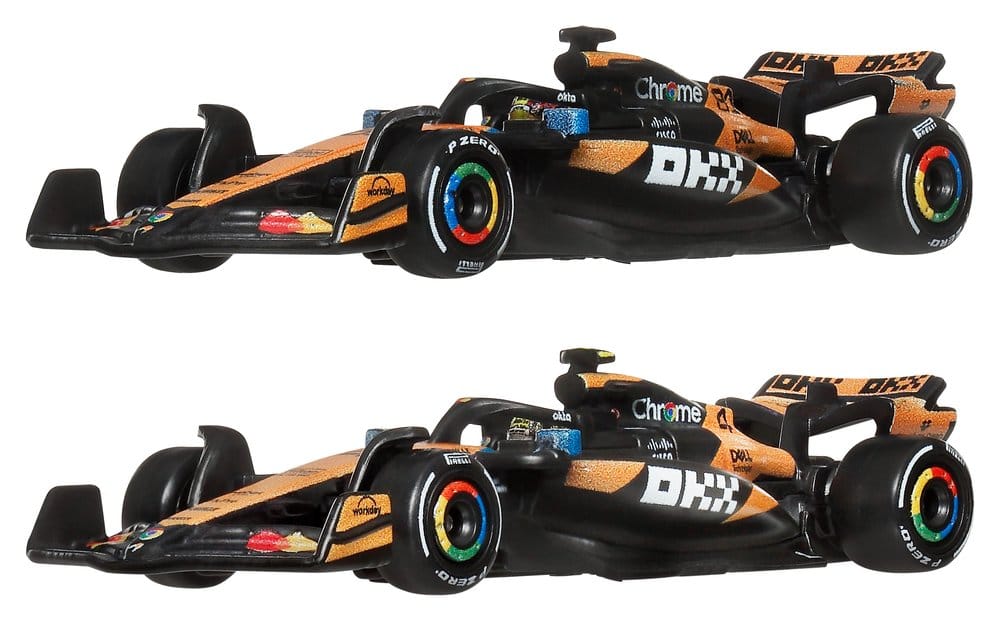 Hot Wheels Premium Formula 1 Team McLaren 2-Pack – 1:64 Die-Cast Auto, Lando Norris e Oscar Piastri