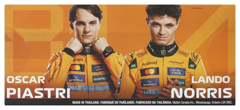 Hot Wheels Premium Formula 1 Team McLaren 2-Pack – 1:64 Die-Cast Auto, Lando Norris e Oscar Piastri