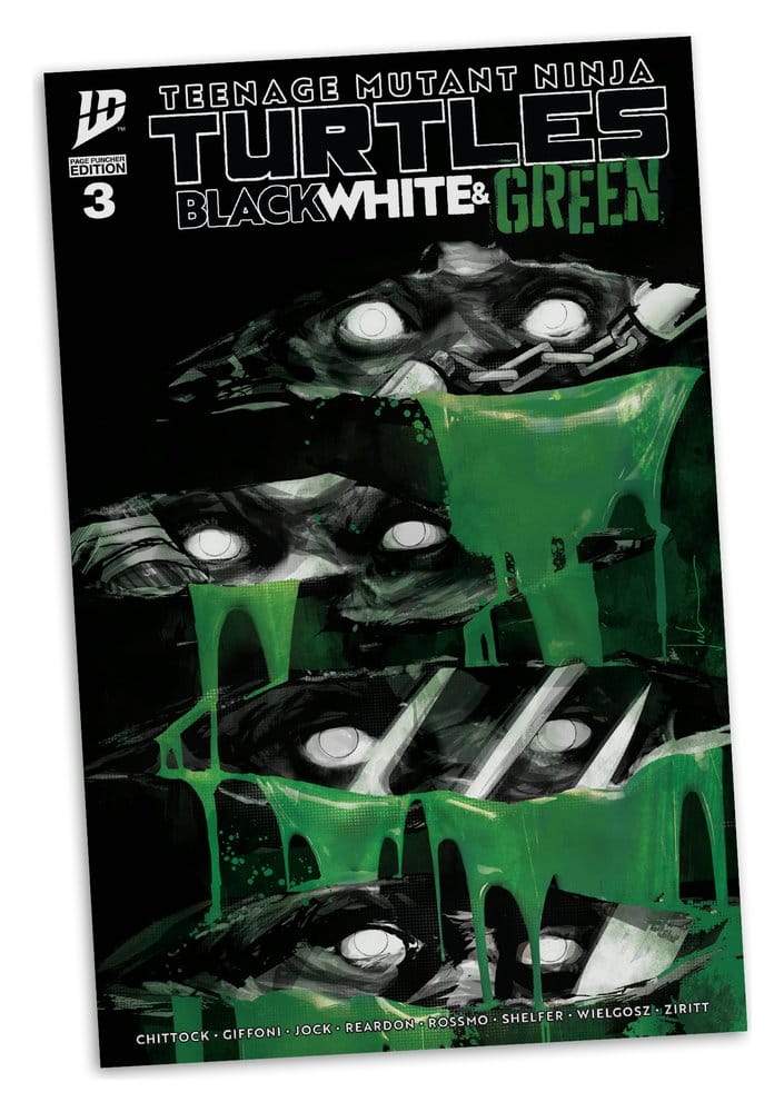 Tartarughe Ninja Page Punchers Action Figure (Black White & Green) Red Platinum Edition 13 cm