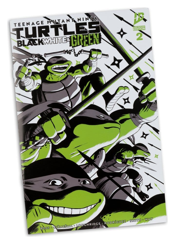 Tartarughe Ninja Page Punchers Action Figure Michelangelo (Black White & Green) (Red Platinum Edition) 13 cm