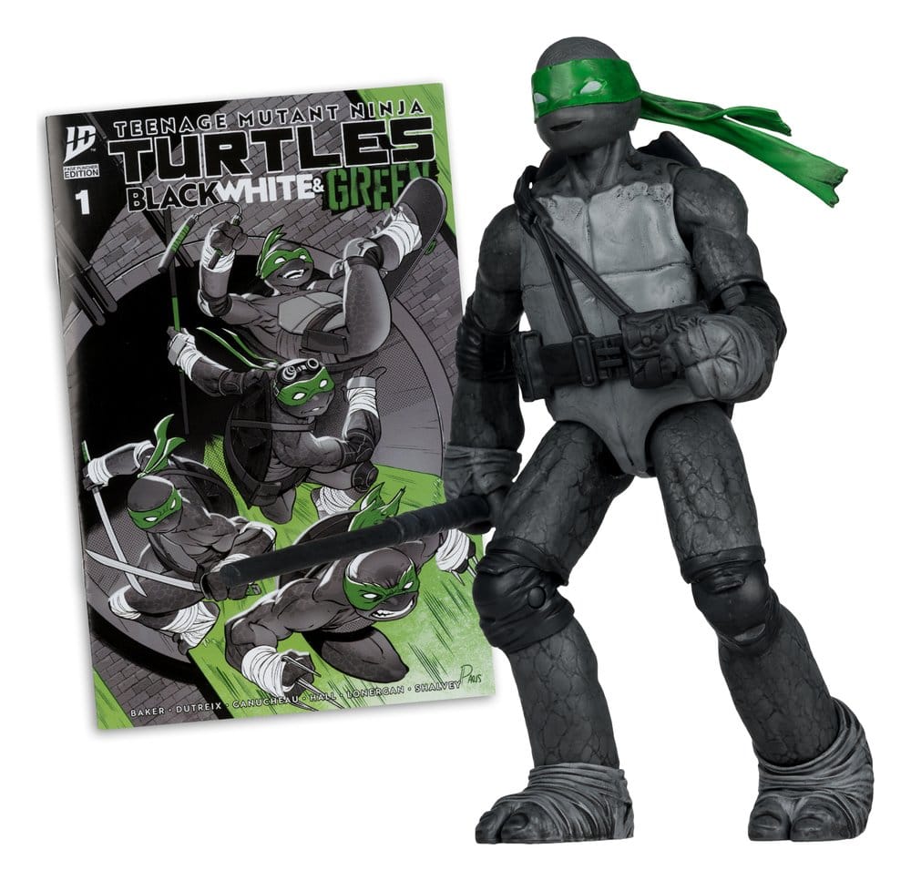Tartarughe Ninja Page Punchers Action Figure Donatello (Black White & Green) (Red Platinum Edition) 13 cm