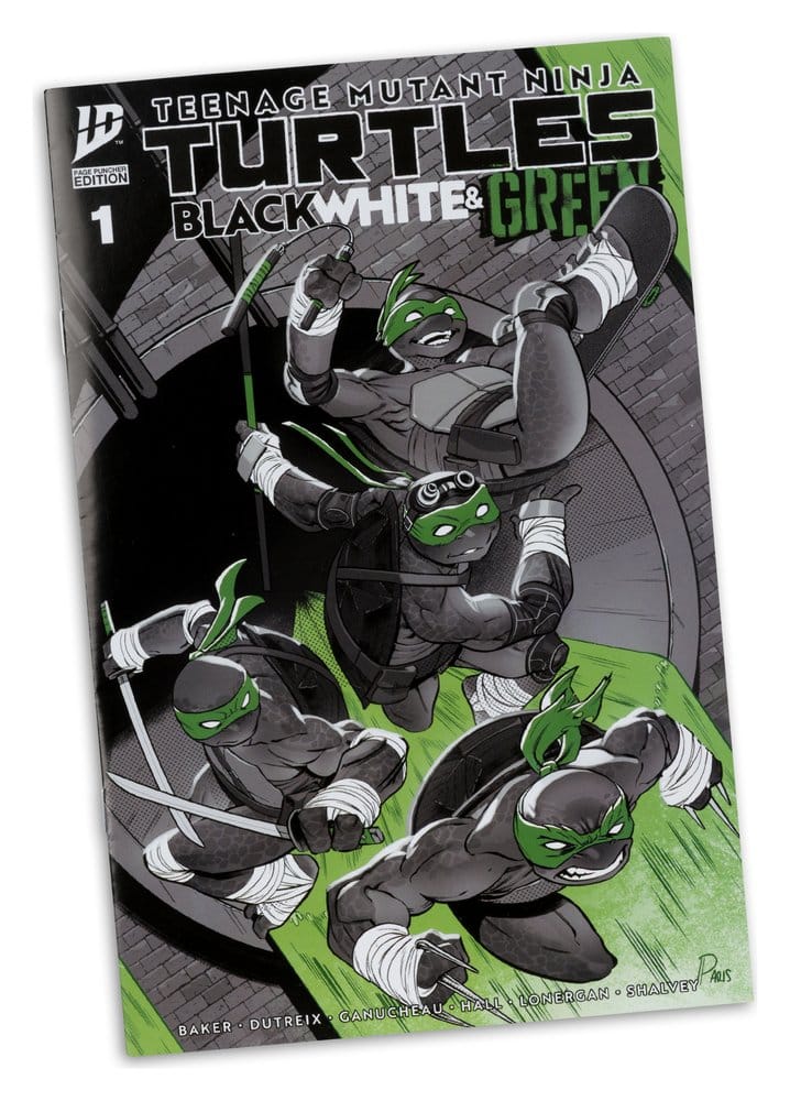 Tartarughe Ninja Page Punchers Action Figure Donatello (Black White & Green) (Red Platinum Edition) 13 cm