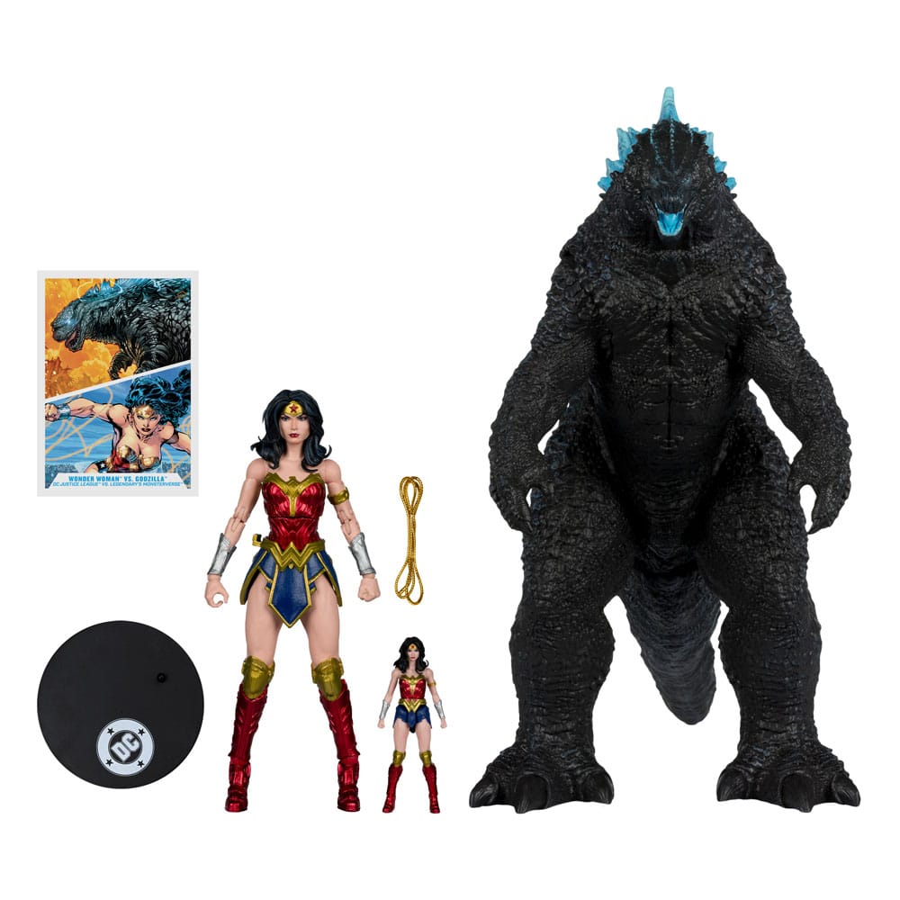 DC Justice League Monsterverse Multiverse Action Figures 2-Pack Wonder Woman Vs. Atomic Blast Godzilla 18 cm McFarlane Toys