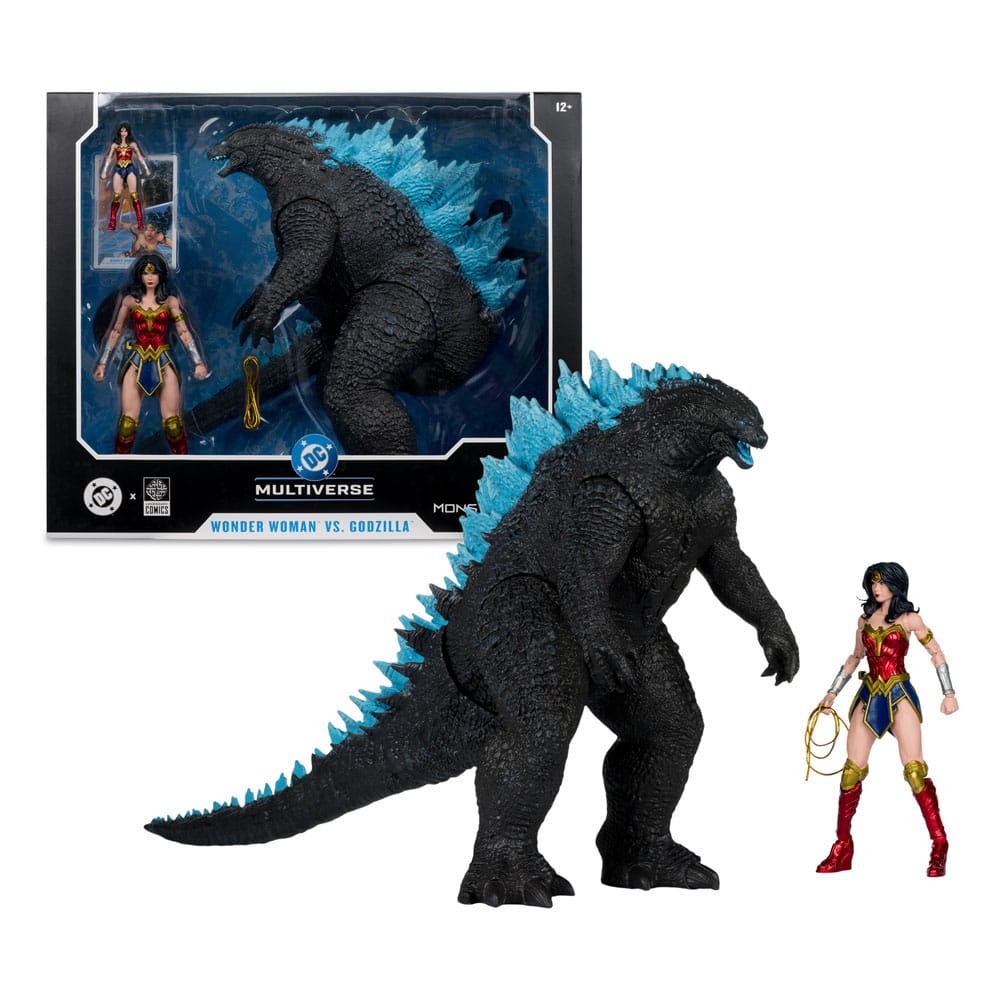 DC Justice League Monsterverse Multiverse Action Figures 2-Pack Wonder Woman Vs. Atomic Blast Godzilla 18 cm McFarlane Toys