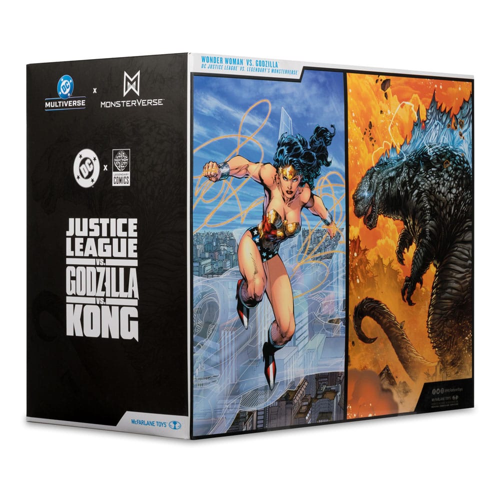 DC Justice League Monsterverse Multiverse Action Figures 2-Pack Wonder Woman Vs. Atomic Blast Godzilla 18 cm McFarlane Toys
