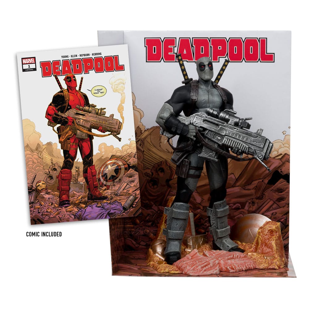 Marvel Collection Statua in PVC 1/6 Deadpool (Grey Suit Chase) 27 cm - McFarlane Toys