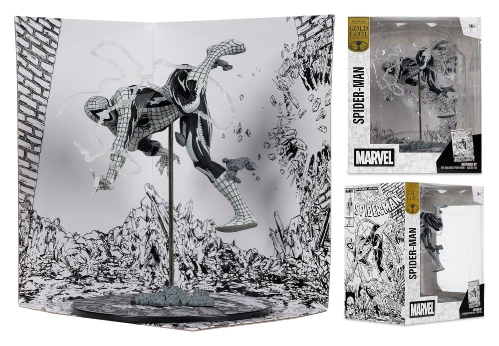 Marvel Statua PVC Spider-Man Line Art 1/10 The Amazing Spider-Man #318 Gold Label 17 cm McFarlane Toys