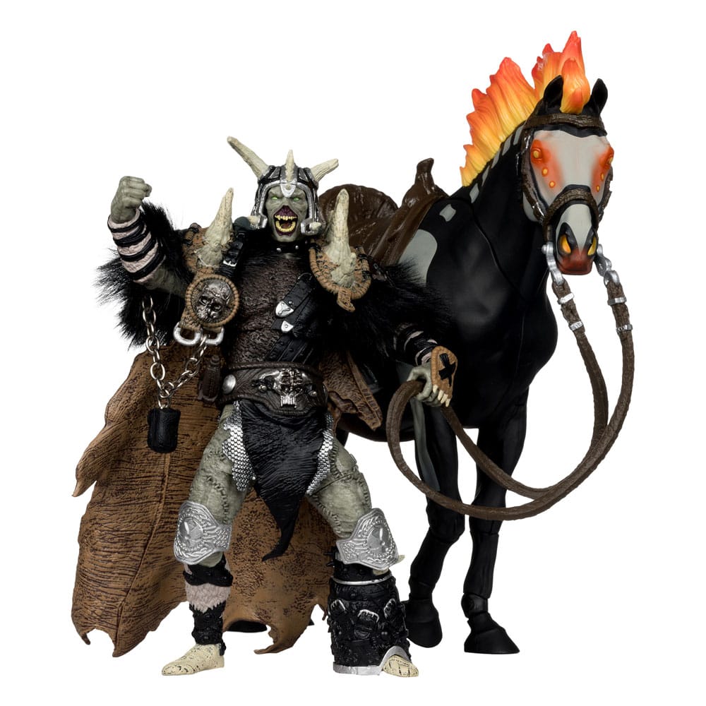Spawn Bloodaxe con Cavallo – Action Figure (Spawn: The Dark Ages) – McFarlane Toys 30° Anniversario Gold Label 18 cm