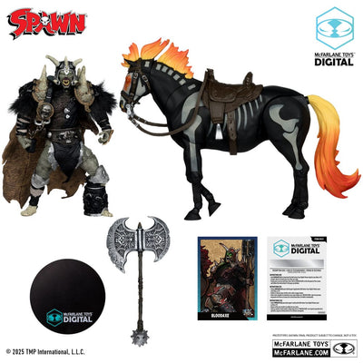 Spawn Bloodaxe con Cavallo – Action Figure (Spawn: The Dark Ages) – McFarlane Toys 30° Anniversario Gold Label 18 cm