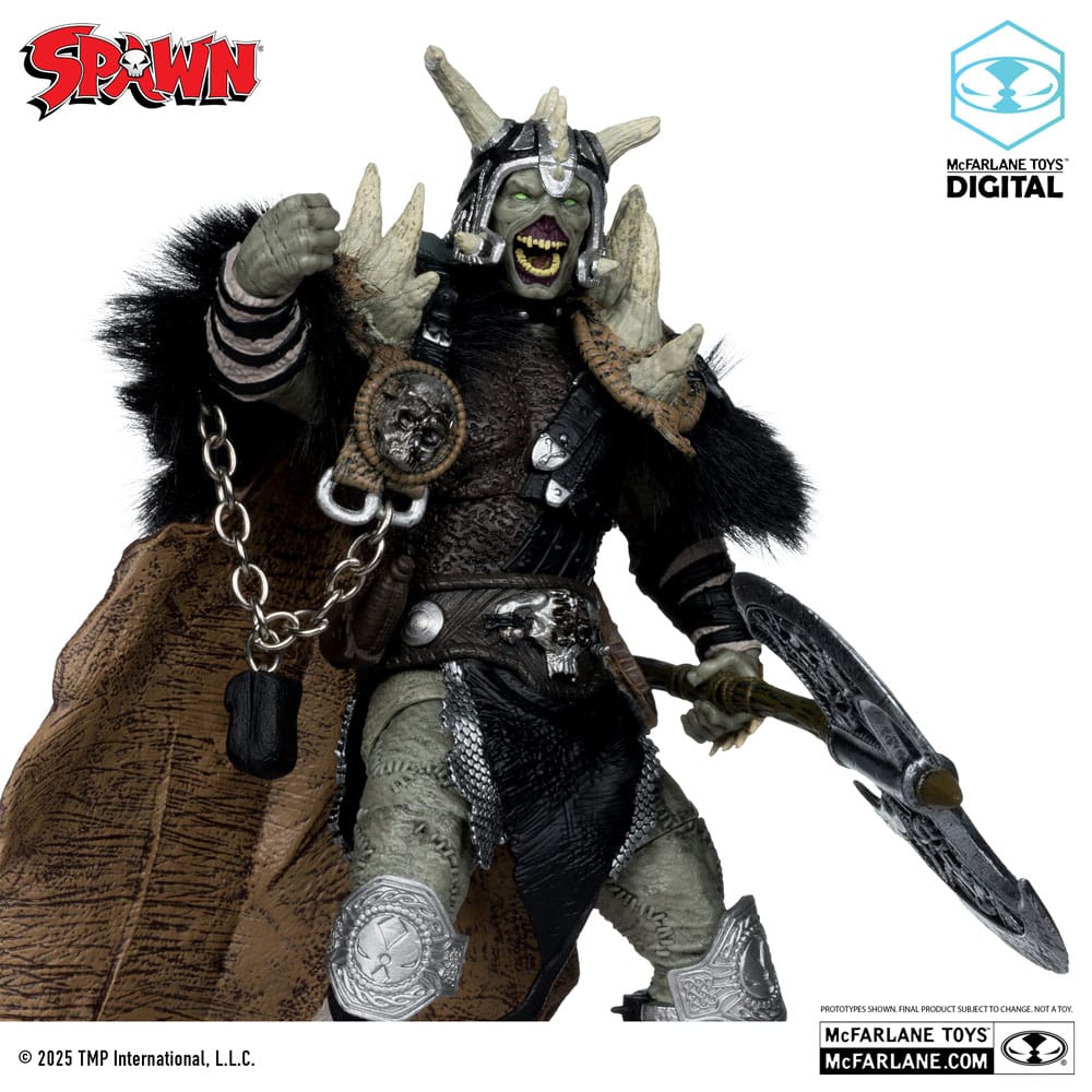 Spawn Bloodaxe con Cavallo – Action Figure (Spawn: The Dark Ages) – McFarlane Toys 30° Anniversario Gold Label 18 cm