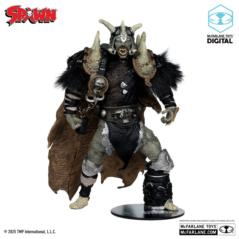 Spawn Bloodaxe con Cavallo – Action Figure (Spawn: The Dark Ages) – McFarlane Toys 30° Anniversario Gold Label 18 cm