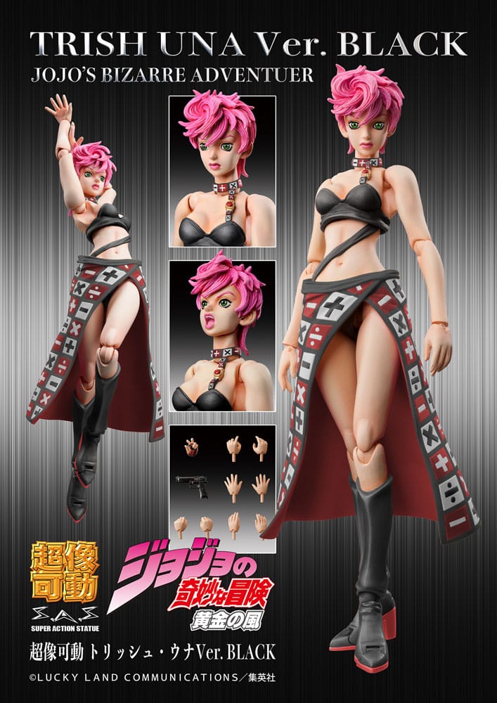 JoJo's Bizarre Adventure Part 5 Super Action Figure Chozokado Trish Una Black Ver. 15 cm
