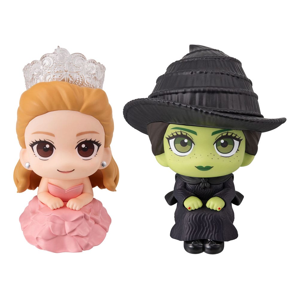 Wicked Look Up Statue in PVC Elphaba e Glinda 11 cm con Mini Pochette Megahouse