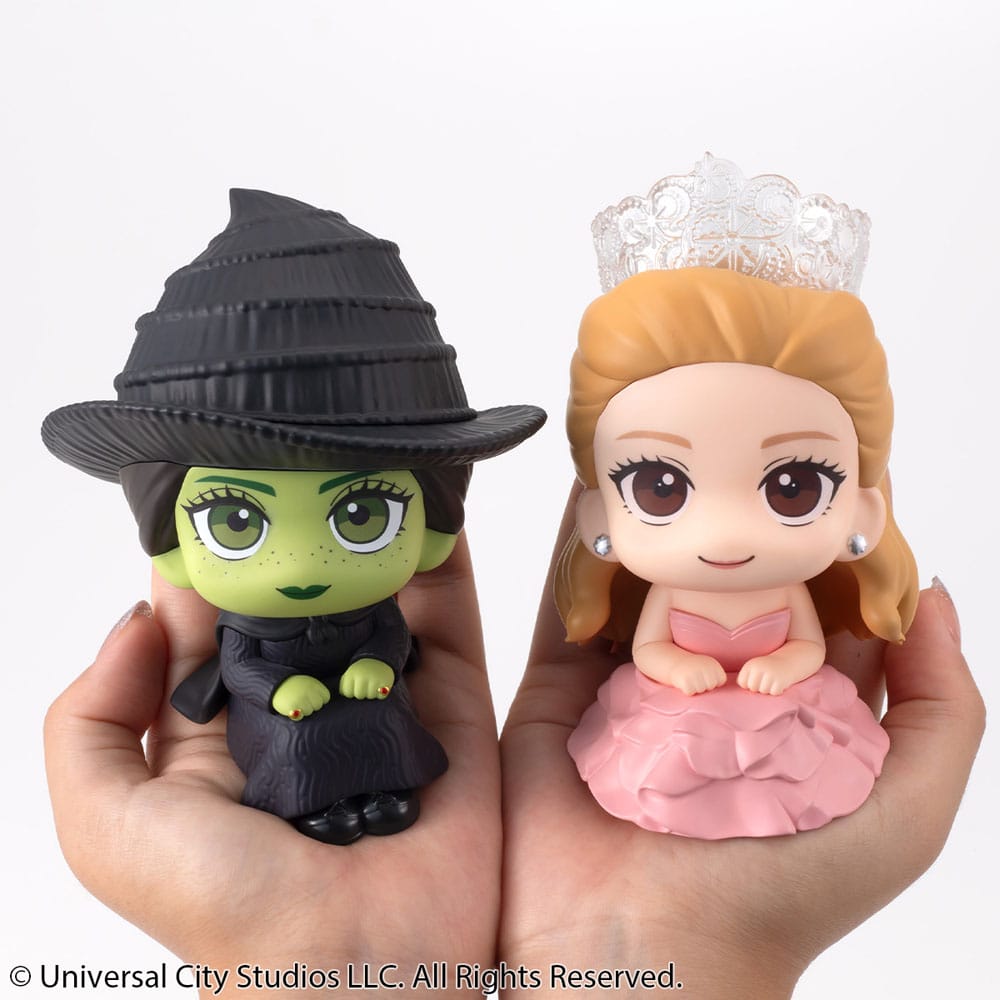 Wicked Look Up Statue in PVC Elphaba e Glinda 11 cm con Mini Pochette Megahouse