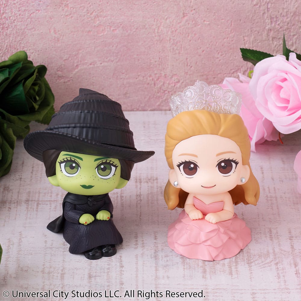 Wicked Look Up Statue in PVC Elphaba e Glinda 11 cm con Mini Pochette Megahouse