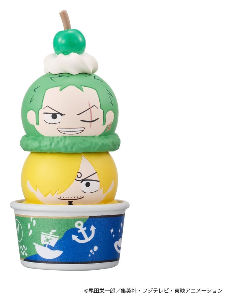One Piece Tsumichen Stack up & Change Mini-figure a Sorpresa 6 Pezzi 8 cm con Base Speciale Megahouse