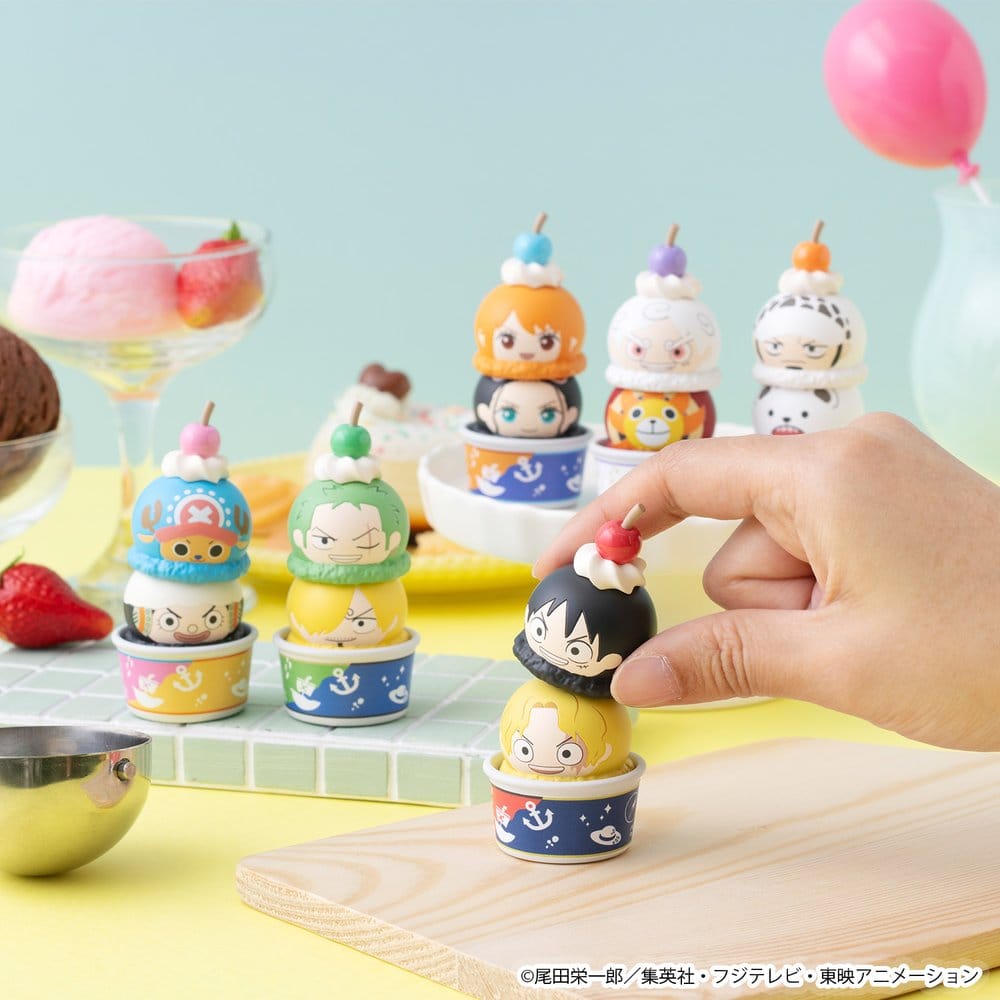One Piece Tsumichen Stack up & Change Mini-figure a Sorpresa 6 Pezzi 8 cm con Base Speciale Megahouse
