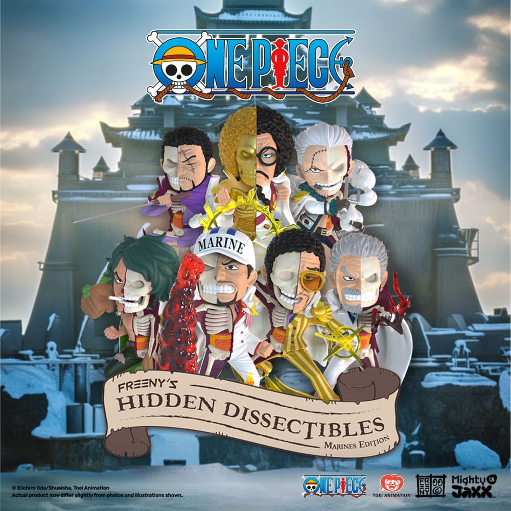 One Piece Freeny's Hidden Dissectables Marines Edition – Display da 6 buste misteriose, figure in vinile da 10 cm, Mighty Jaxx