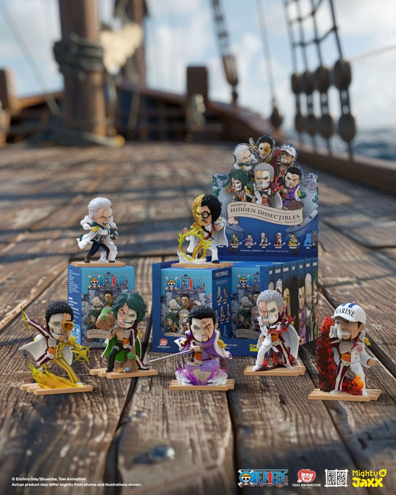 One Piece Freeny's Hidden Dissectables Marines Edition – Display da 6 buste misteriose, figure in vinile da 10 cm, Mighty Jaxx