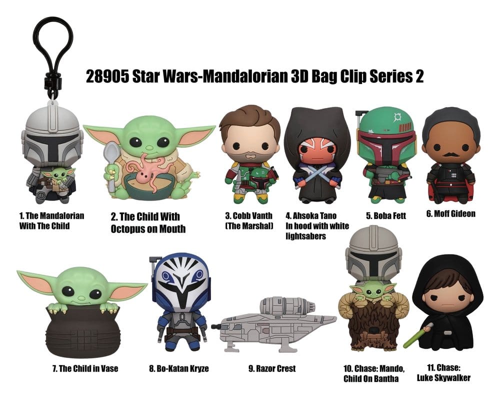 Star Wars The Mandalorian Clip Portachiavi in Schiuma 3D – Display da 24 Bustine Cieche Monogram