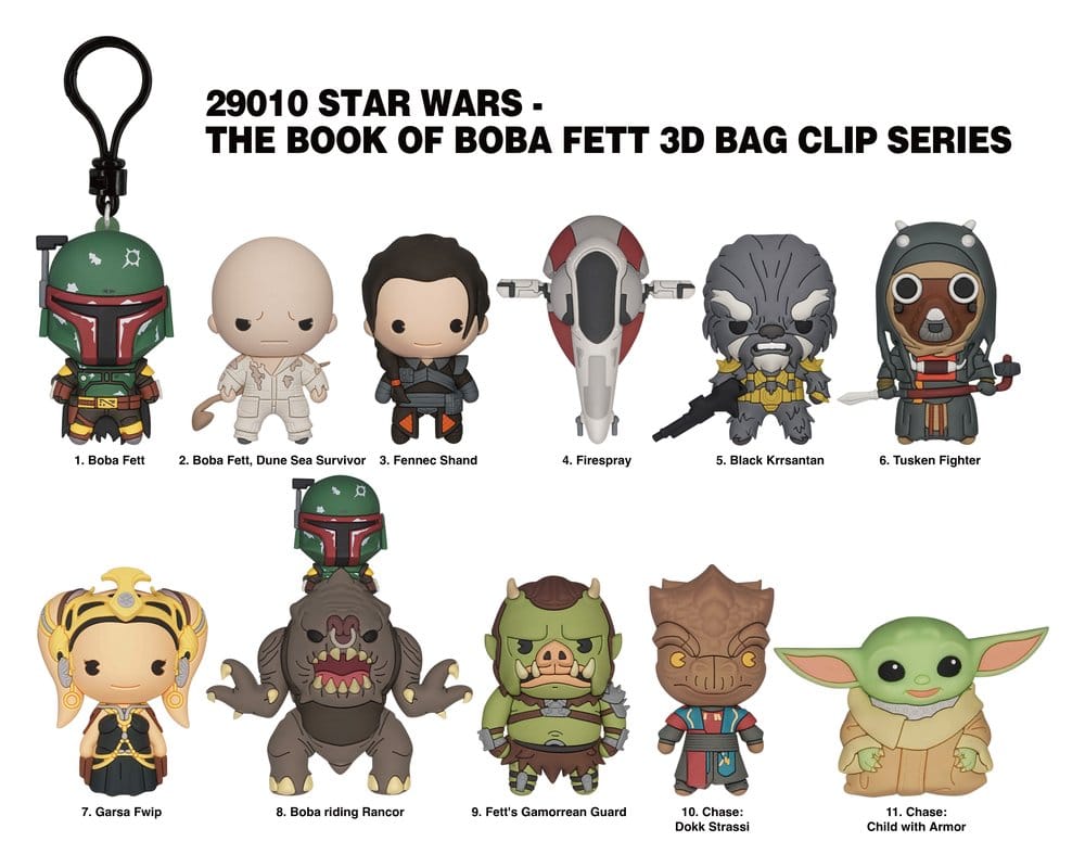 Star Wars: The Book of Boba Fett Portachiavi 3D in PVC Serie 1 Espositore (24 buste) Monogram