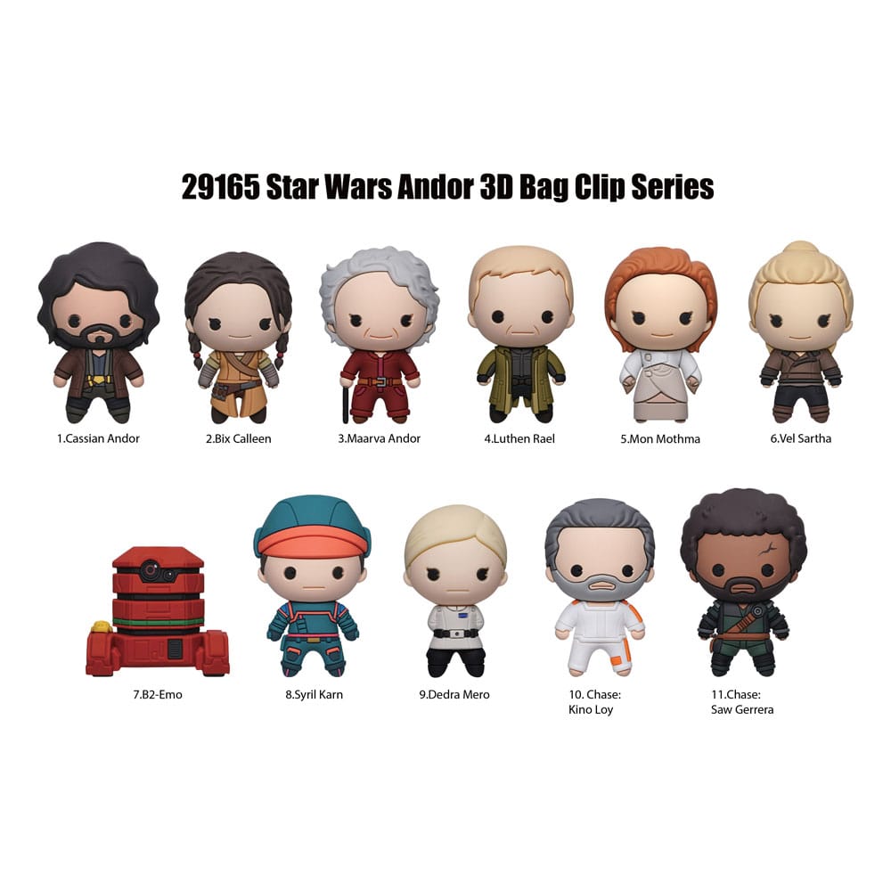Star Wars 3D Foam Bag Clips Andor Display (24) - Buste Misteriose Monogram
