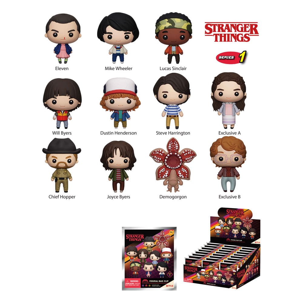 Stranger Things Portachiavi in PVC a sorpresa – Display da 24 buste