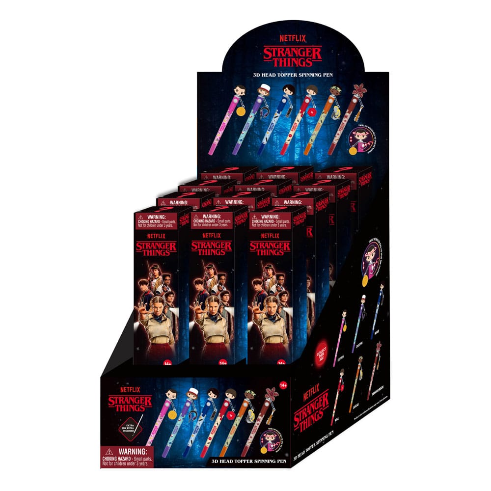 Stranger Things Penne 3D con Testa Rotante - Display da 16 Blind Box