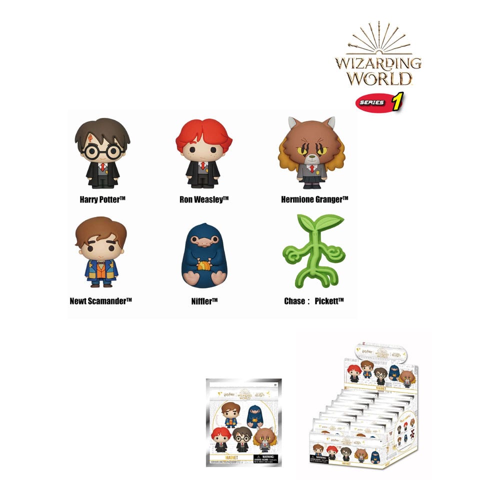 Wizarding World 3D Magnets Serie 1 Espositore (12 buste) – Magnetini in PVC in busta cieca