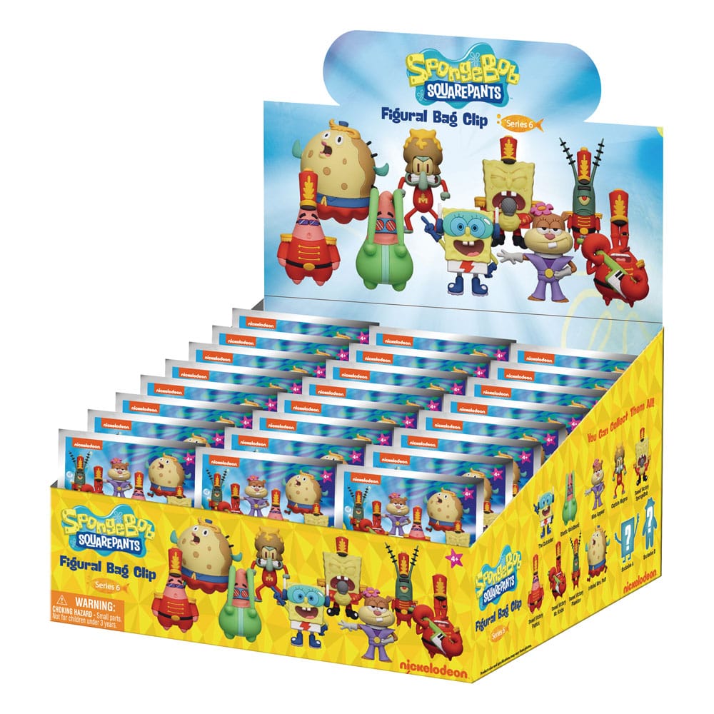 SpongeBob Squarepants 3D PVC Clip per Borse Serie 6 Display (24) - Monogram Int.