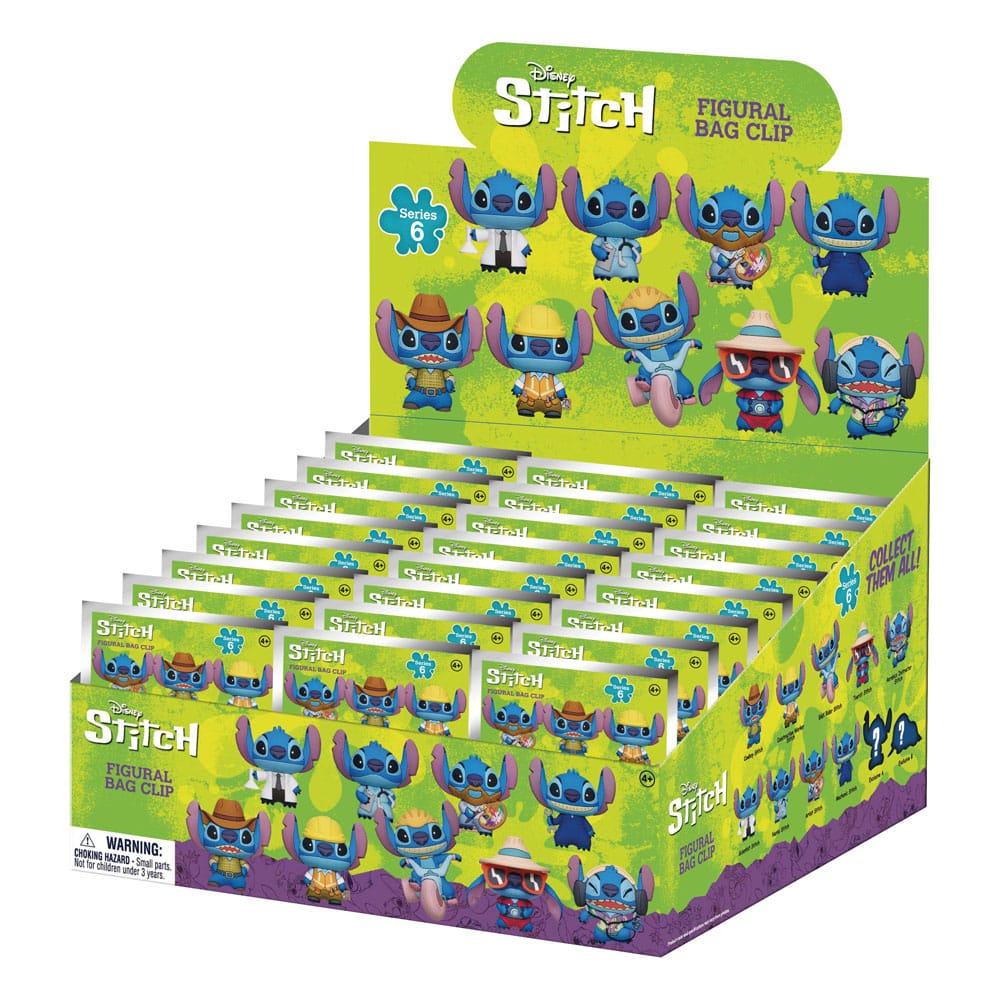 Lilo & Stitch Portachiavi in PVC 3D Serie 6 – Display da 24 bustine a sorpresa Monogram Int.