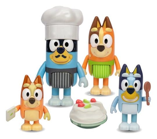 Bluey Let's Play Action Figure 4-pack Chef Pavlova Moose Toys