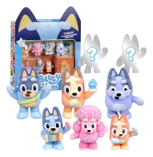 Bluey Fuzzies - Set di figure peluche deluxe, Moose Toys